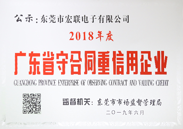 Guangdong Province Enterprise Of Observing Contract And Valuing Credit